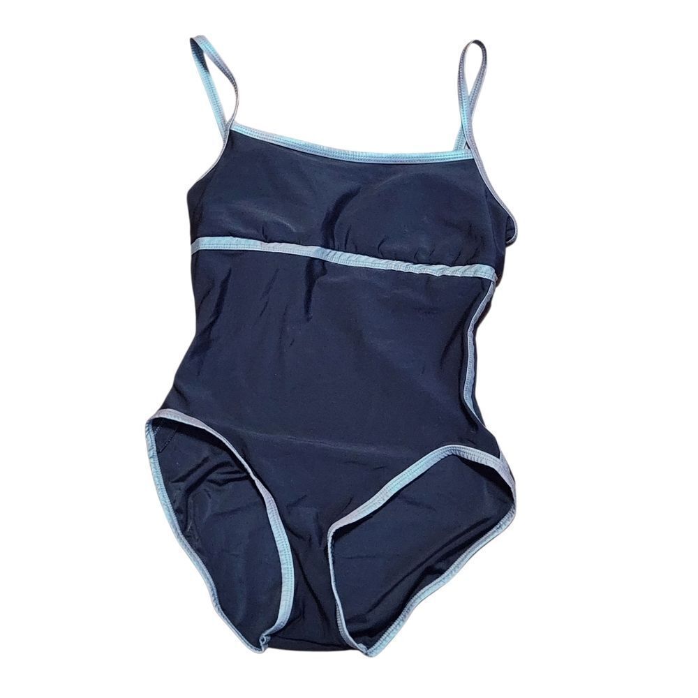 TYR Sport Swimsuit Womens 12 Black Gray One Piece Bathing Suit Iridescent